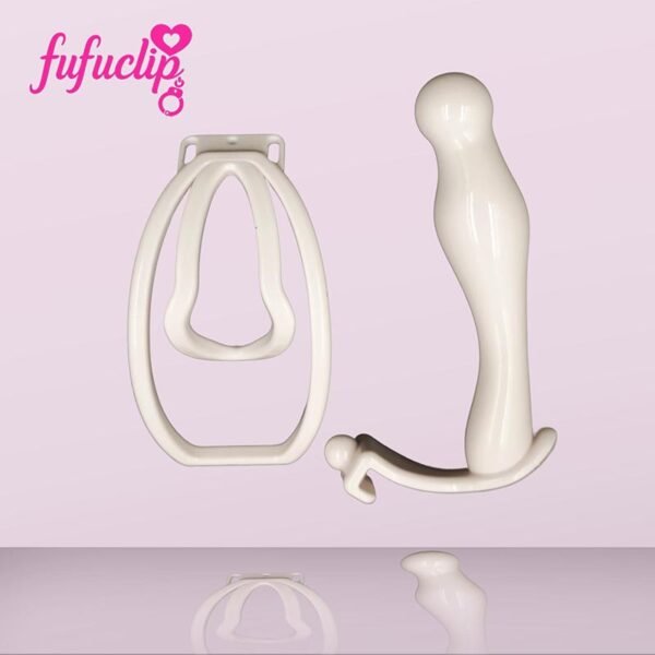 FUFU CLIP CHASTITY ANAL PLUG WHITE