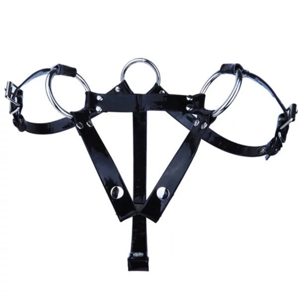 MALE CHASTITY BELT COCK RING BLACK V1