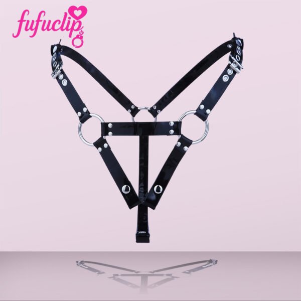 MALE CHASTITY BELT COCK RING BLACK V1