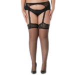 Sissy Stockings Garter Lace Black Big Size
