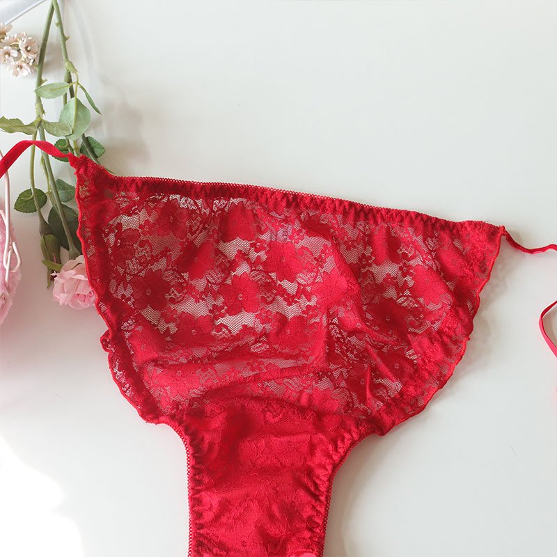 Christmas Sissy Panties Red Lace Feminine Cute 12 Sissy Panties