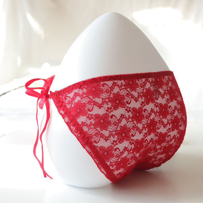 Christmas Sissy Panties Red Lace Feminine Cute 6 Sissy Panties