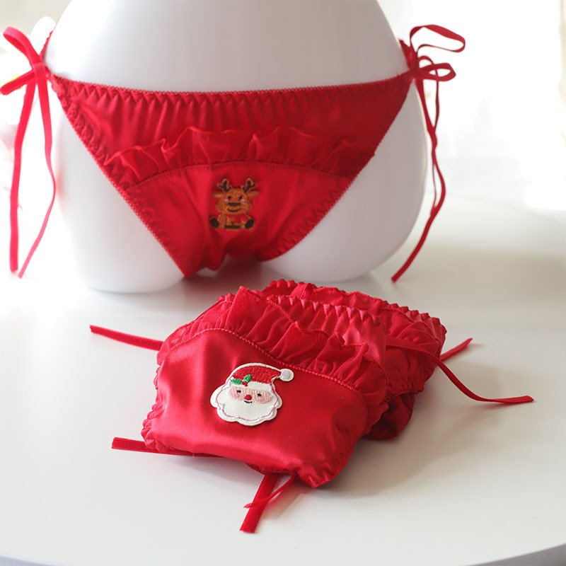 Christmas Sissy Panties Red Lace Feminine Cute 9 Sissy Panties