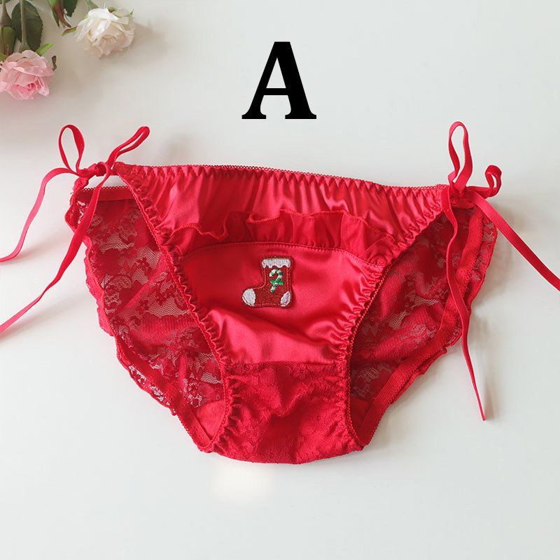 Christmas Sissy Panties Red Lace Feminine Cute 3 Sissy Panties