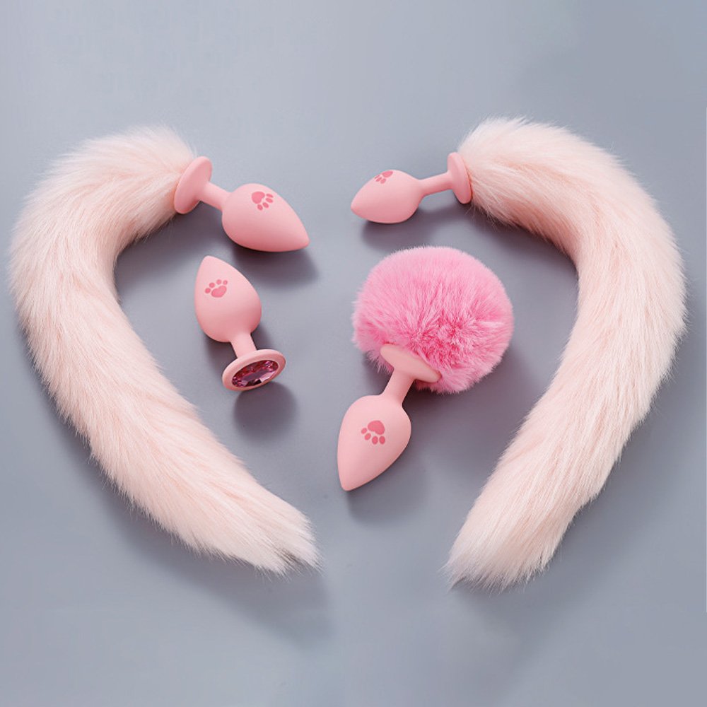 FUFU CLIP AUXILIARY TOYS PINK CAT PAW TAIL ANAL PLUG 11 FUFU CLIP AUXILIARY TOYS PINK CAT PAW TAIL ANAL PLUG