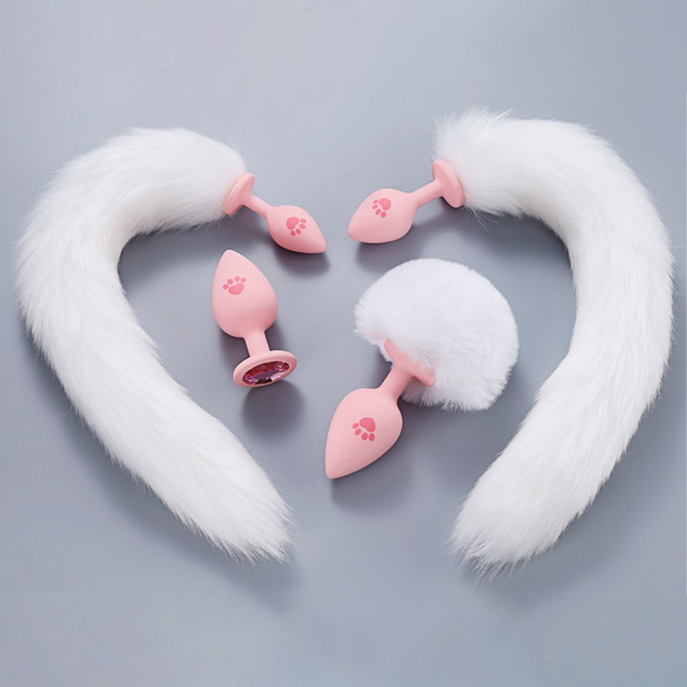 FUFU CLIP AUXILIARY TOYS PINK CAT PAW TAIL ANAL PLUG 12 FUFU CLIP AUXILIARY TOYS PINK CAT PAW TAIL ANAL PLUG