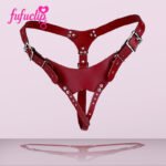 Burgundy Three-Point Leather Belt Compatible with FUFU Clip