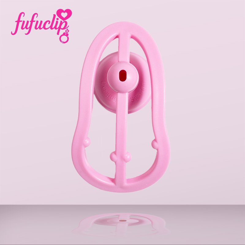 FUFU Clip Pink Sissy-Style Toy with Detachable Urine Cup 1 FUFU Clip Pink Sissy-Style Toy with Detachable Urine Cup