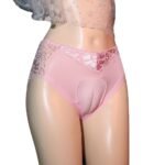Sissy Panties Elegant Pink Floral Lace Briefs