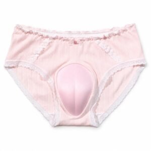 Sissy Panties Sweet Pink White Lace Bow Briefs